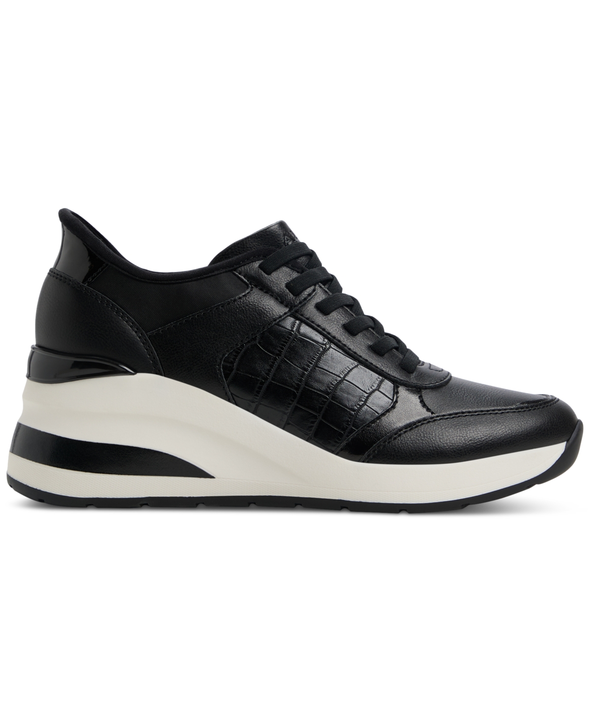 Shop Aldo Women's Iconistep Lace-up Wedge Jogger Sneakers In Black