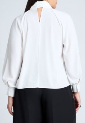 Women's Dramatic Neck-Tie Blouse
