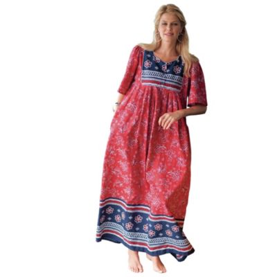 Petite Plus Only Necessities Bib-Front Short Sleeve Maxi Lounger