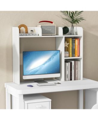 3-Tier Multipurpose Desk Bookshelf with 4 Shelves