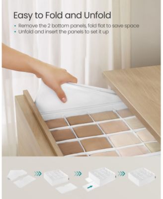 Set of 4 Closet Organizers for Underwear with 80 Cells for Drawer Storage