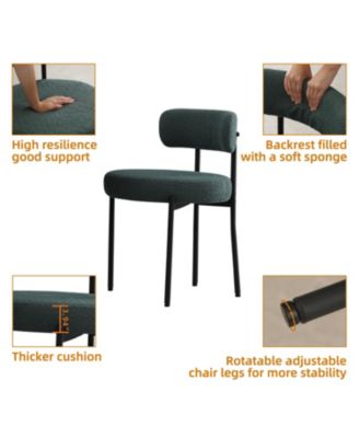  Set of 6 Boucle; Metal Mid-Century Modern Dining Chairs