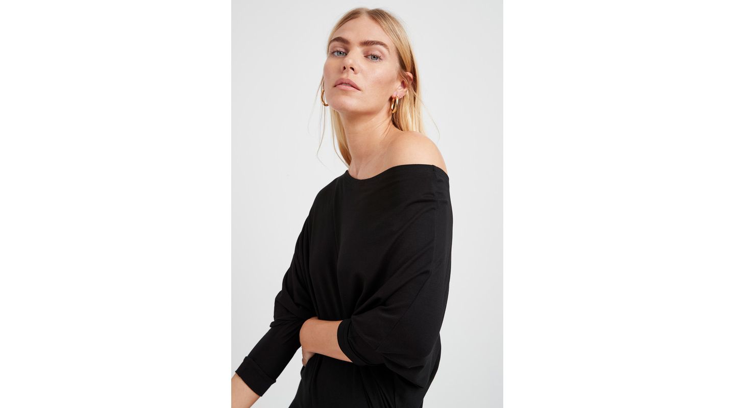 Женское платье Marcella Julia Off-Shoulder Batwing-Sleeve Jersey Midi, цвет: Чёрный — фото 4