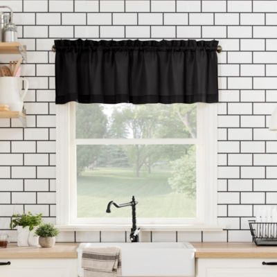 Martine Microfiber Semi-Sheer Rod Pocket Kitchen Curtain Valance and Tiers Set
