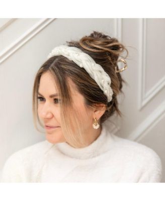 Blushing Braid Headband - White Pearl