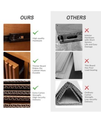 Crrillus Mid-century 58'' Wide 3 Drawer Sideboard with Slatted Doors