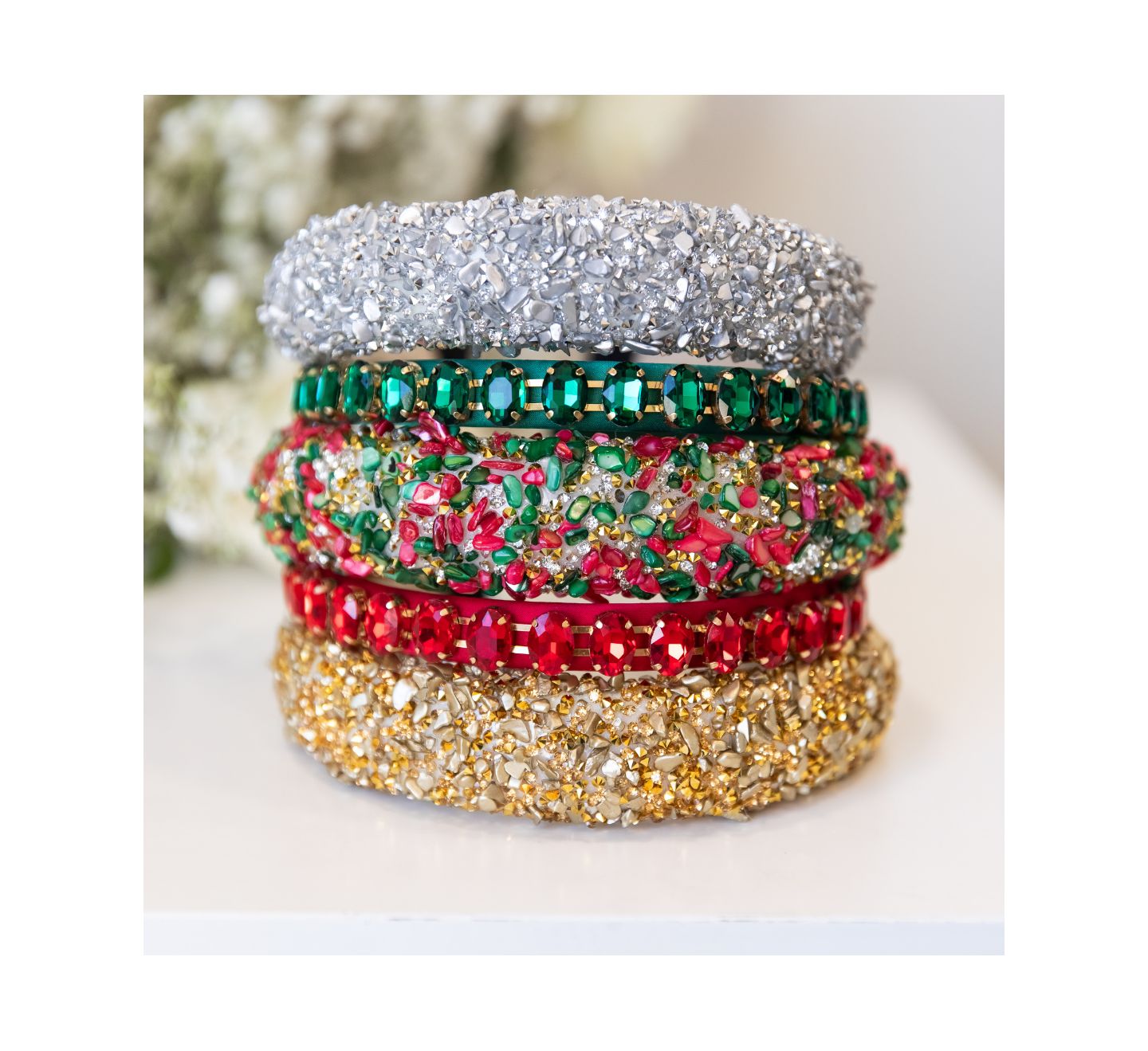 Женские аксессуары для волос Headbands of Hope Limited Edition All That Glitters Headband - Christmas Red + Green — фото 5