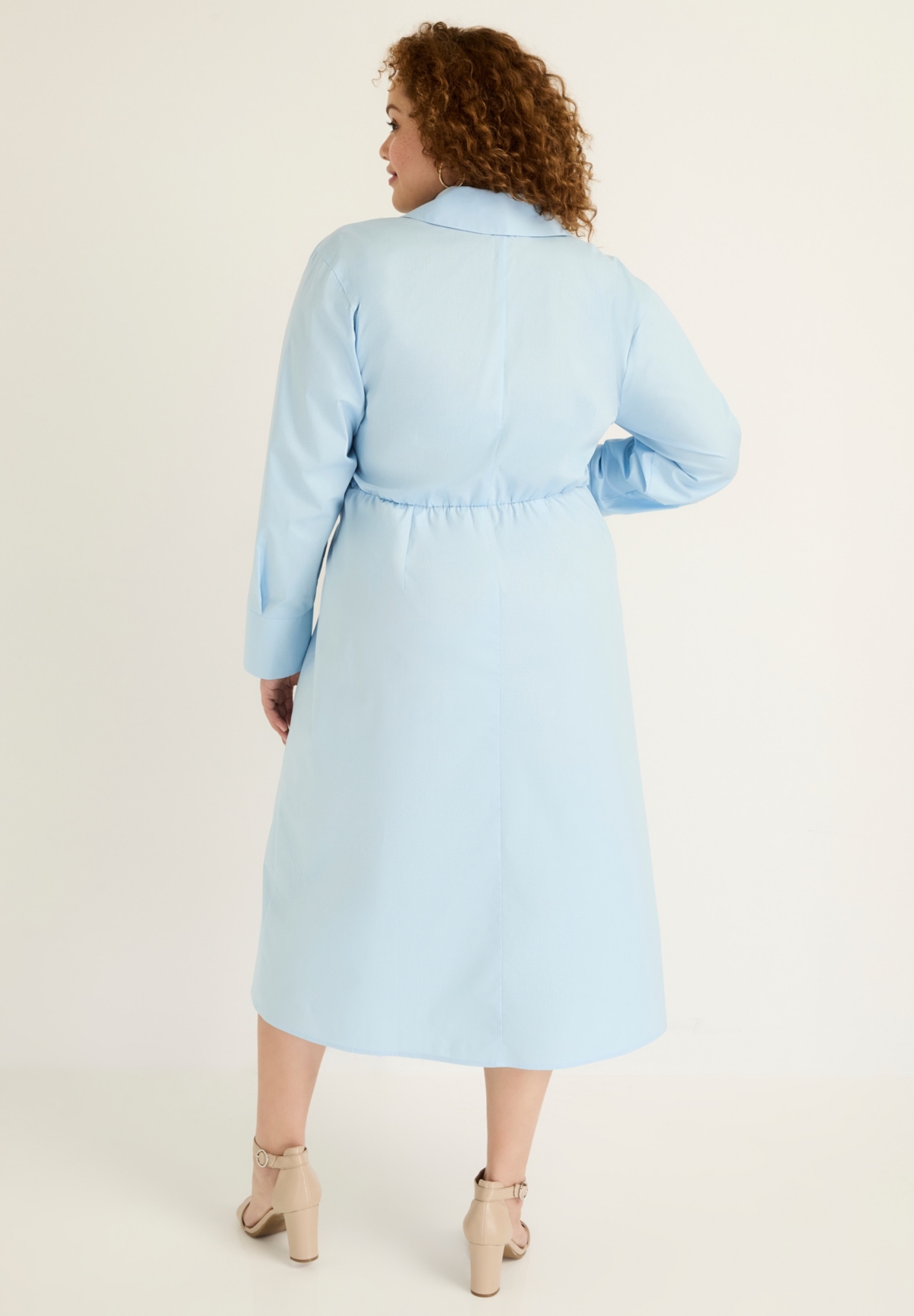 June + Vie Plus Size June + Vie Collared Midi Wrap Dress