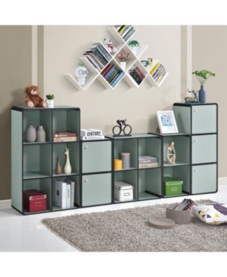 Dothan Wood 6-Cubed Open Bookcase - Storage Shelf Organizer Bookshelf