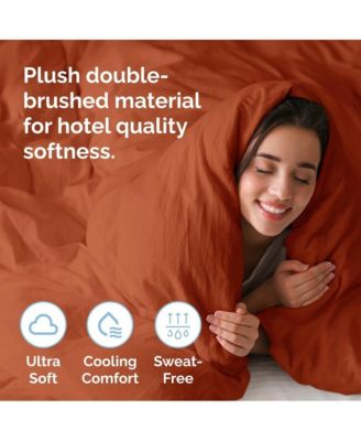 90" W x 90" LPremium Microfiber Duvet Cover Set - Queen