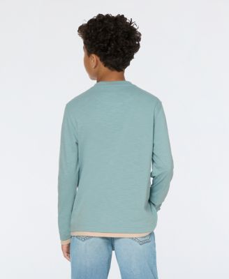 Big Boys Slub Jersey Henley T-Shirt