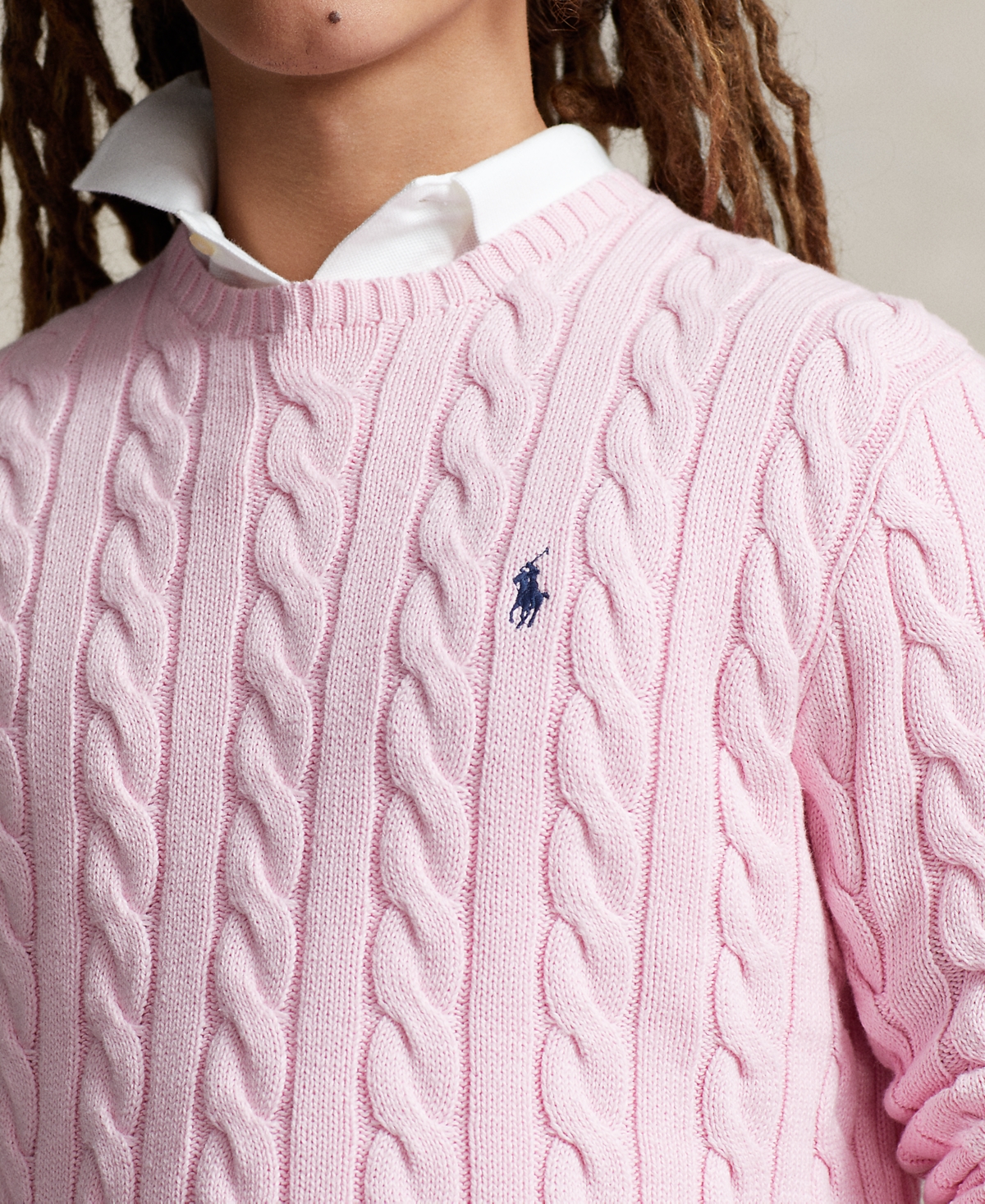 Shop Polo Ralph Lauren Men's Cable-knit Cotton Sweater In Carmel Pink