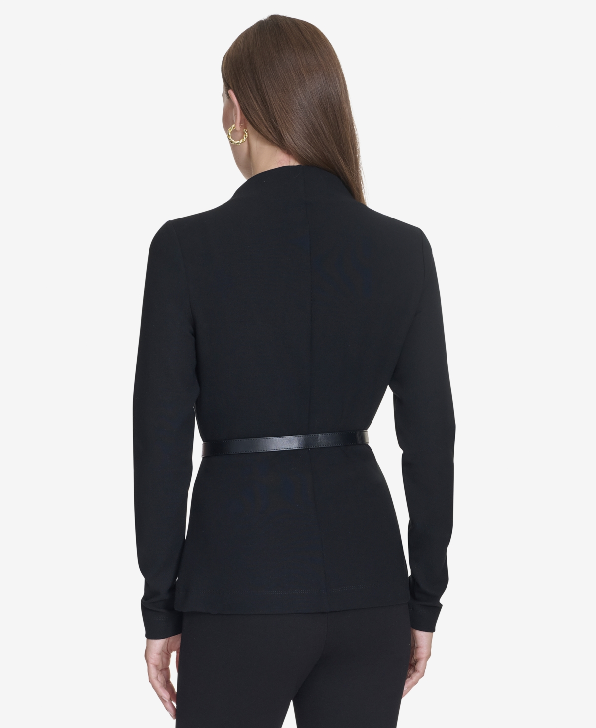 Halston Women's Belted Mock-Neck Top