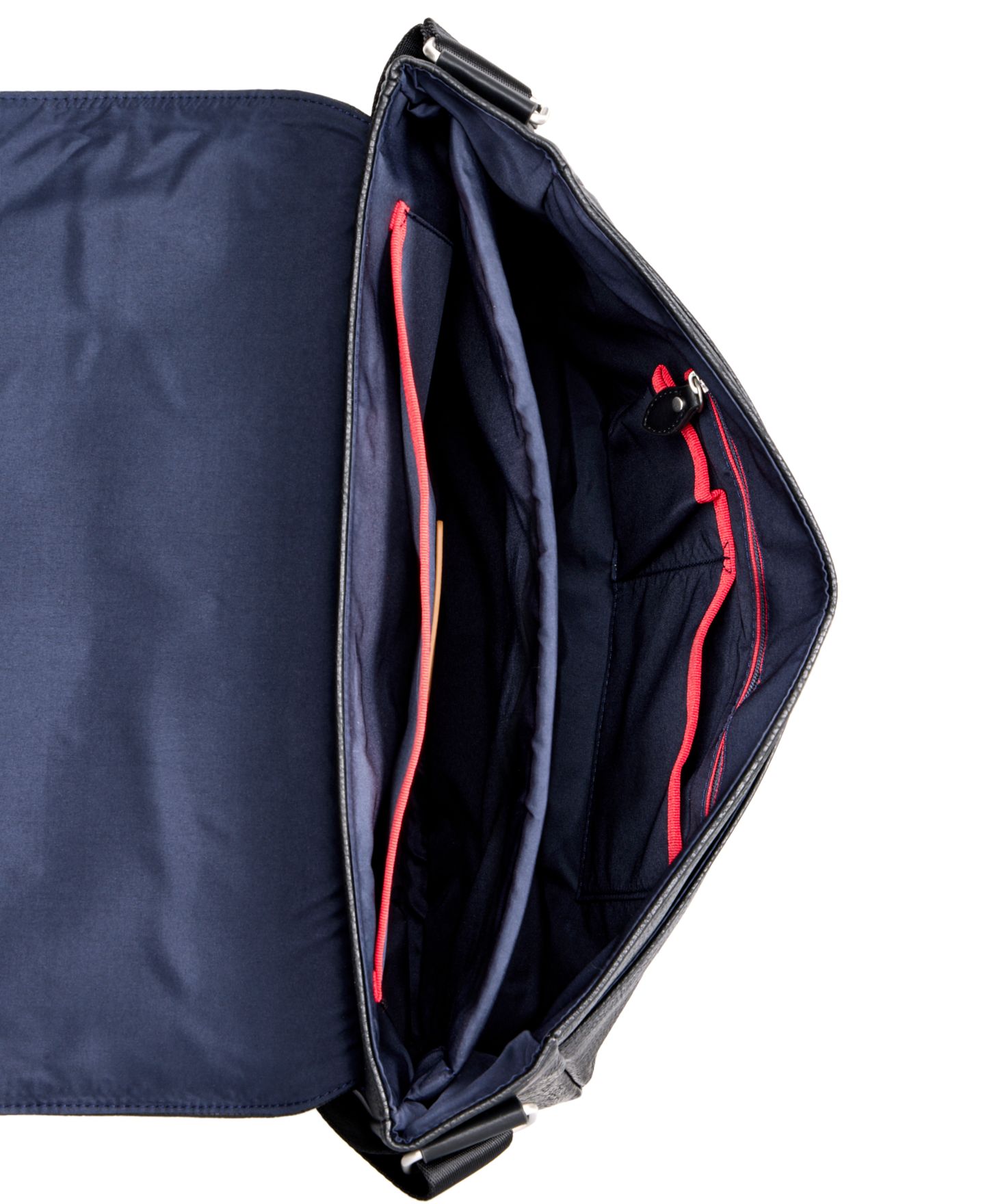 Мужская сумка Tommy Hilfiger Pebble Faux-Leather Leo Messenger, цвет: Чёрный — фото 3
