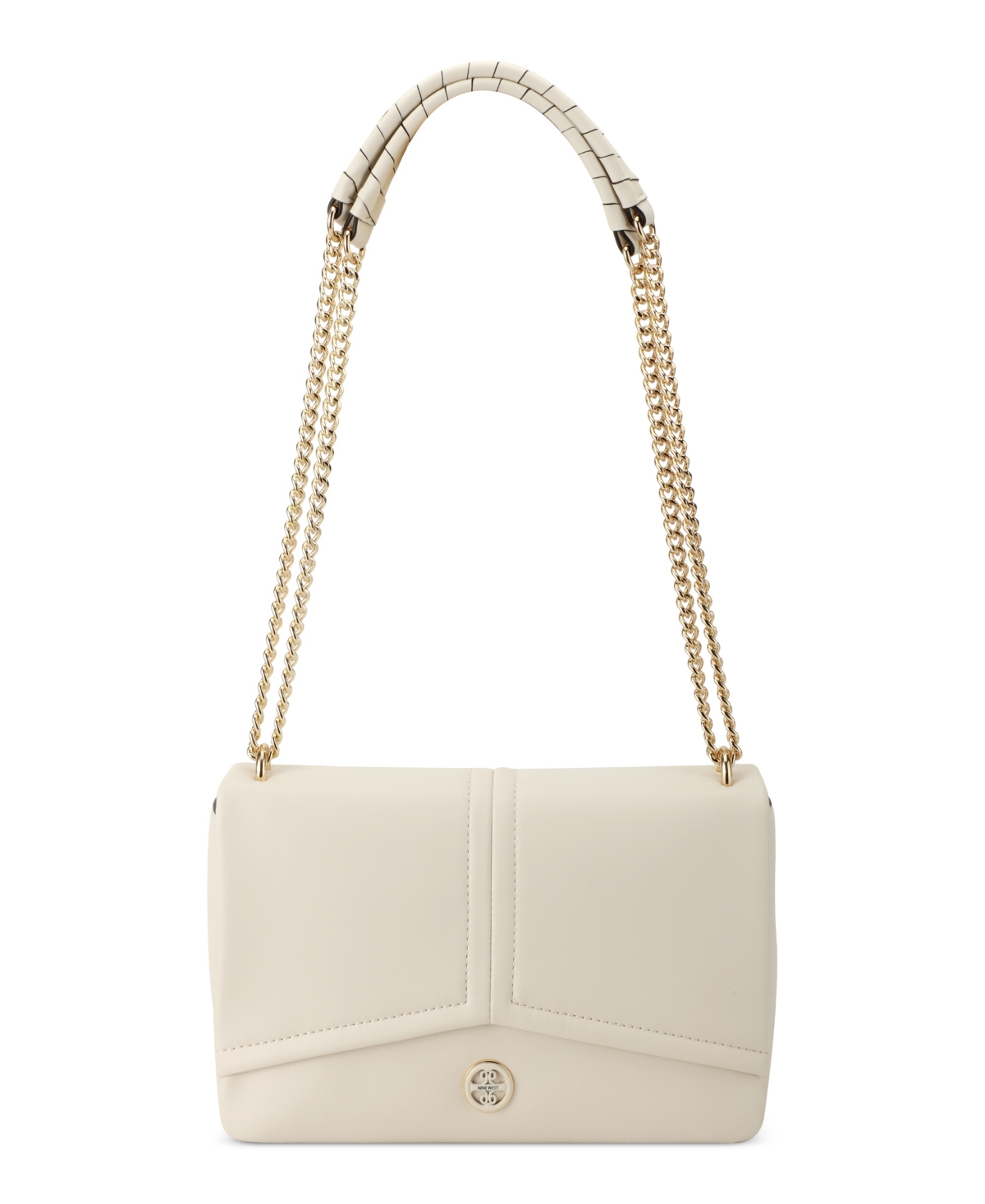 Shop Nine West Erina Convertible Chain Flap Crossbody Bag In Chic Cream