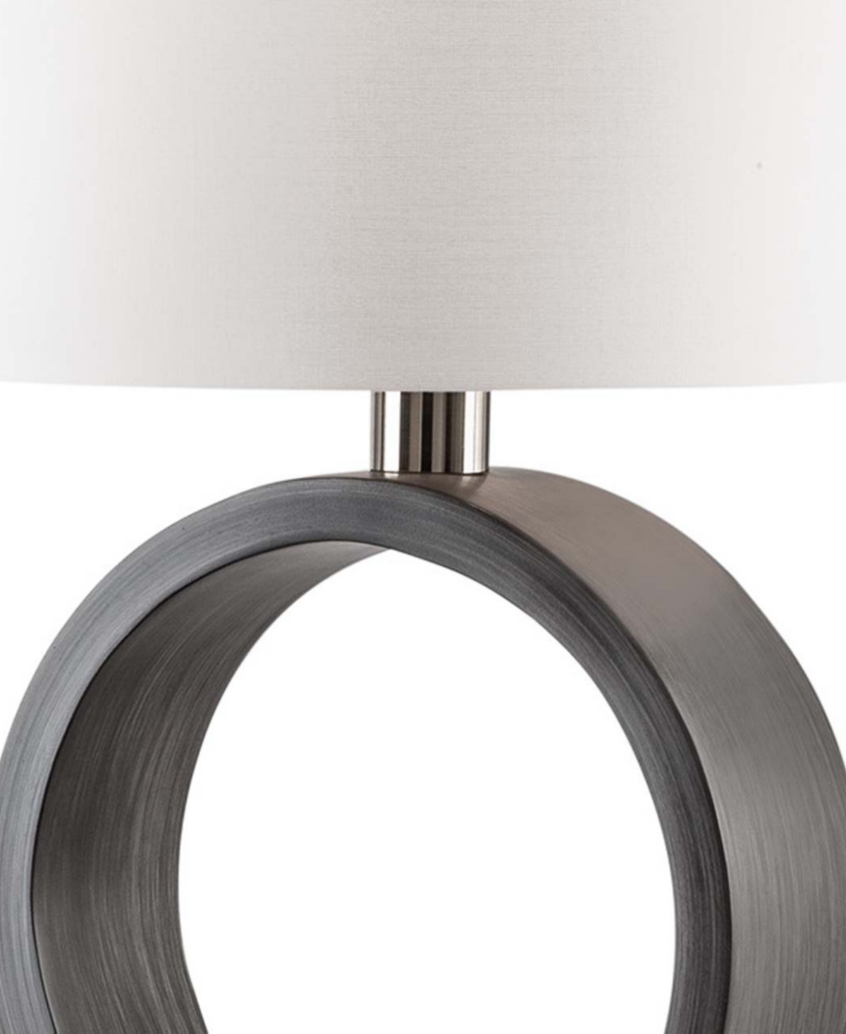 Nova Of California Tracey Ring 24" Switch Table Lamp In Brushed Nickel,charcoal Gray