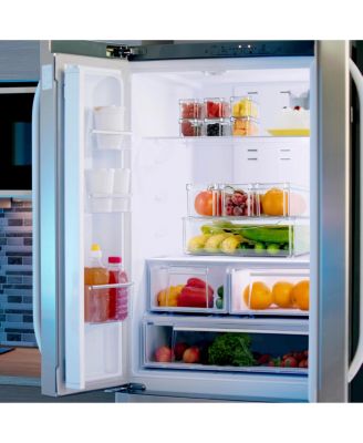 10 Pack Clear Stackable Refrigerator Storage Bins with Lids - Perfect for Kitchen Organization, Pantry and Fridge Storage