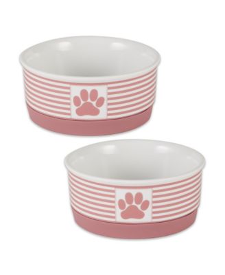 Black Striped Paw Patch Pet Bowl Set/2