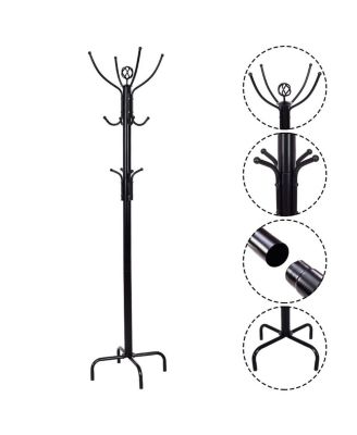 Metal Coat Rack with 12 Hooks