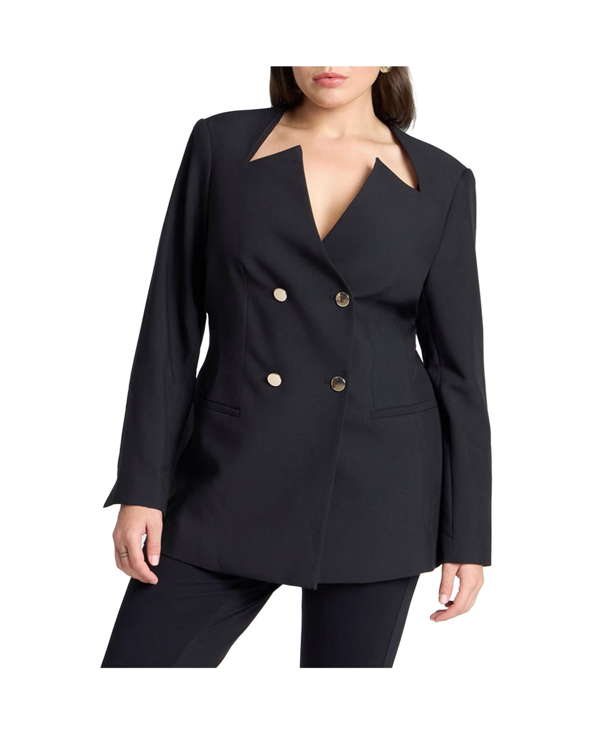 Eloquii Plus Size Cutaway Neckline Blazer