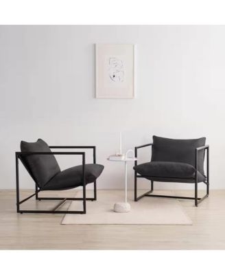 Modern  Upholstered Accent Chair with Metal Frame