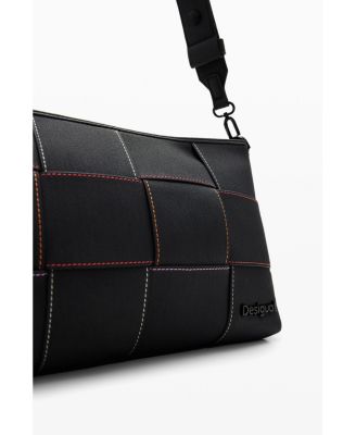 Women's Braided crossbody bag M with topstitching