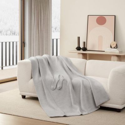 Cozy Potato - Blanket with Socks - Wind Chime Gray