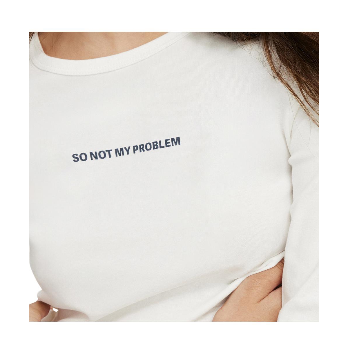 Cotton On Women's Rib Longsleeve Graphic Tee - vintage white