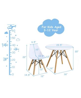 Kid's Modern Dining Table Set with 2 Armless Chairs