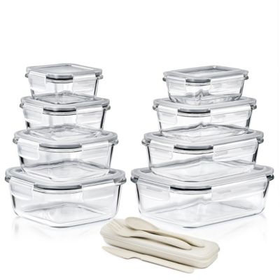 16-Piece Glass Food Storage Containers with Lids - Airtight, Microwave, Fridge, Dishwasher, Oven Safe, BPA-Free, Stackable, Meal Prep Containers