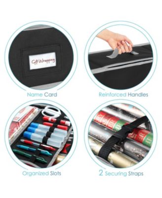 Premium Holiday Gift Wrapping Paper & Accessories Storage Organizer Box
