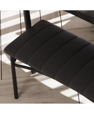 4-Pc Dining Table Set – Rectangular Table, 2 Upholstered Chairs & Bench, Space-Saving Design for Apartment/Studio