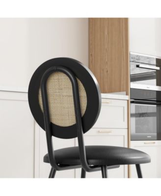 Dining Chairs Set of 2, Rattan Kitchen Chairs with Thicken Upholstered, Modern Dining Room Chairs Set of 2 (2, 17“x18.1"x33.1")