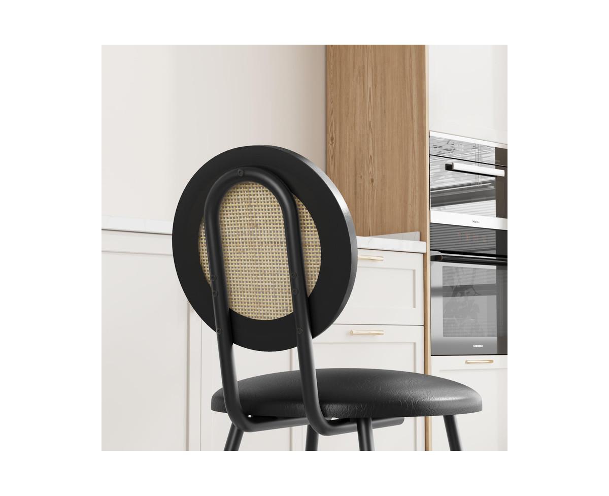 gaomon Dining Chairs Set of 2, Rattan Kitchen with Thicken Upholstered, Modern Room 2 (2, 17“x18.1"x33.1")