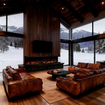 88" 3-Sided Electric Fireplace,Wall Mount/Recessed,WiFi & App Control,RGB Flame,1500W/3000W