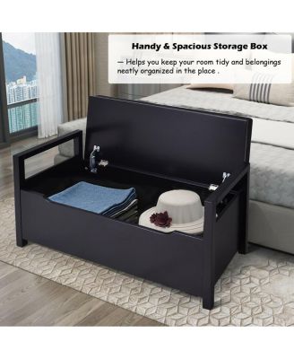 34.5 ×15.5 ×19.5 Inch Shoe Storage Bench with Cushion Seat for Entryway