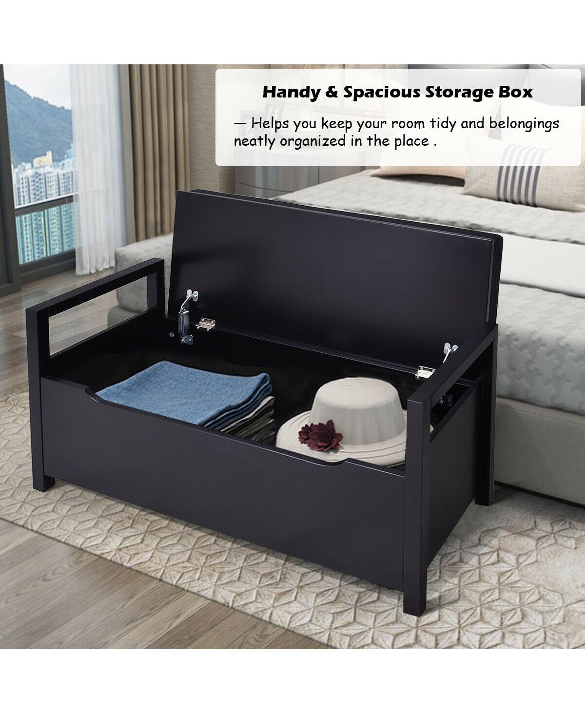 Gouun 34.5 ×15.5 ×19.5 Inch Shoe Storage Bench with Cushion Seat for Entryway