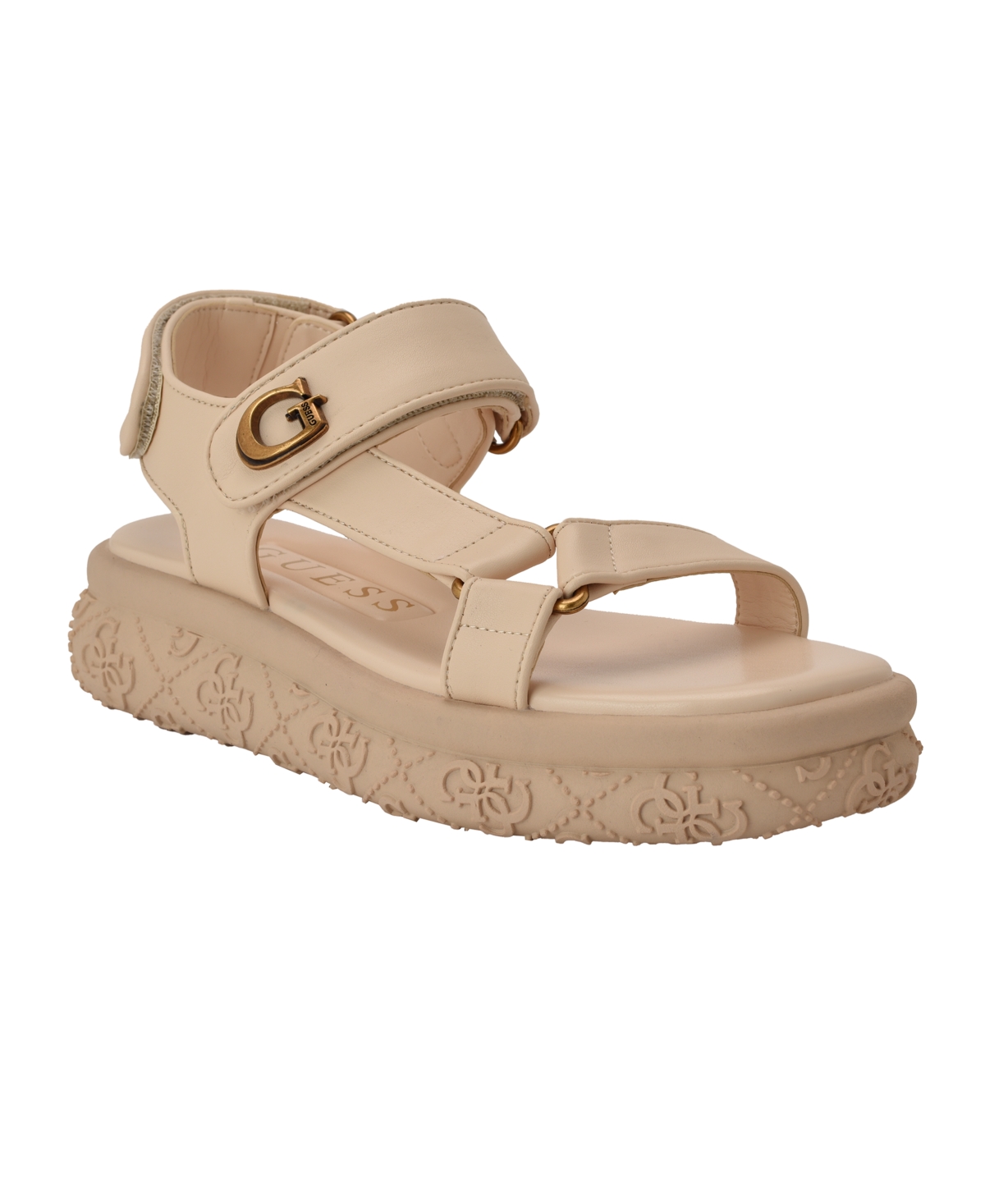 Guess Women's Lanara Quattro G Sport Platform Sandals In Ivory