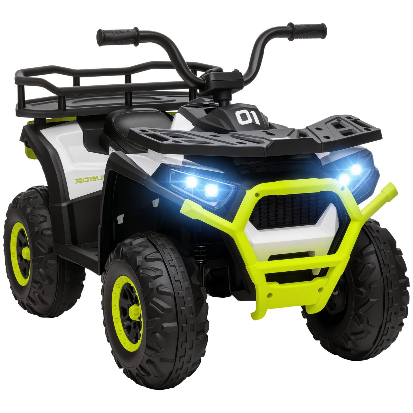 Детская игрушка Qaba 12V Kids ATV 4-Wheel Suspension Ride-On Quad, 66 lbs, Ages 3+, цвет: Зелёный — фото 1