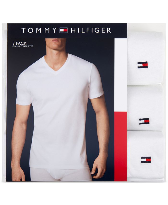 Tommy Hilfiger Men's Classic V Neck 3 Pack Undershirts 09TVN01 - Macy's