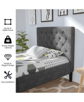 Upholstered Bed Base with Button Stitched Headboard