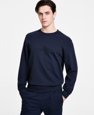 BOSS HUGO BOSS Men's Navy Bionic Logo Embossed Crewne