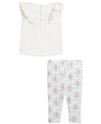 Baby Cotton Ruffled Top & Floral Leggings Set