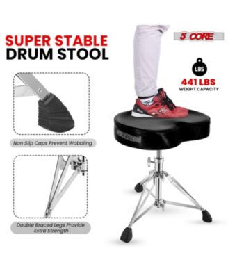 Drum Throne Padded Guitar Stool Adjustable Heavy Duty Music Chair Seat Universal for Adults & Kids with Anti Slip Rubber Feet