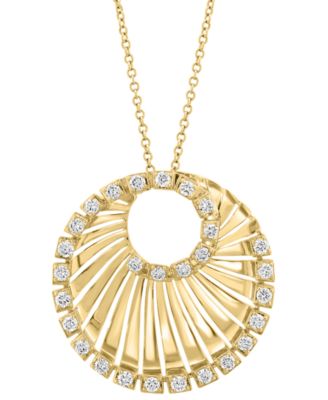 EFFY Collection - Diamond Circular Pendant 18" Necklace (3/4 ct. t.w.) in 14k Gold