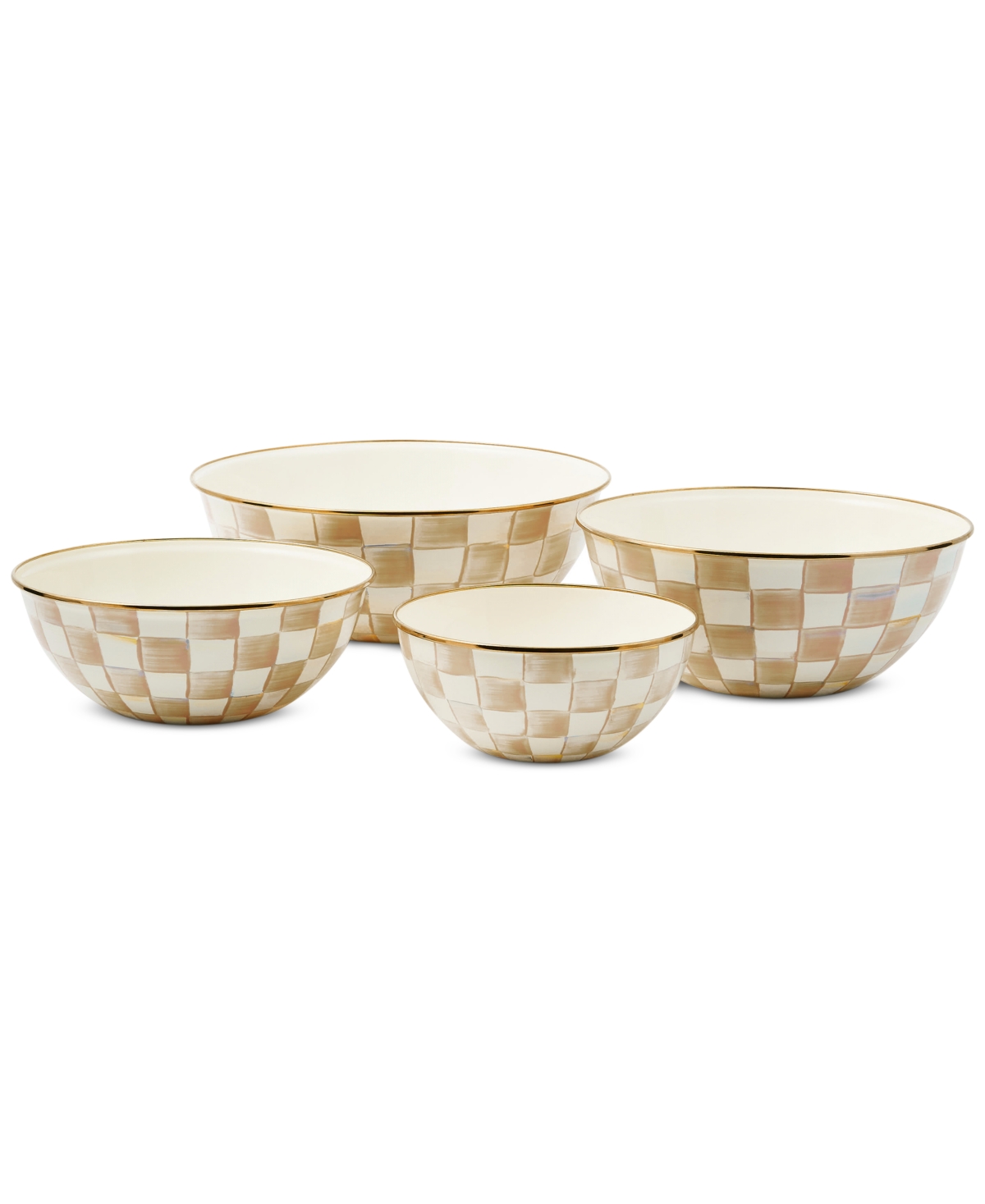 Mackenzie-childs Mocha Check Medium Everyday Bowl, 80-oz. In Mocha