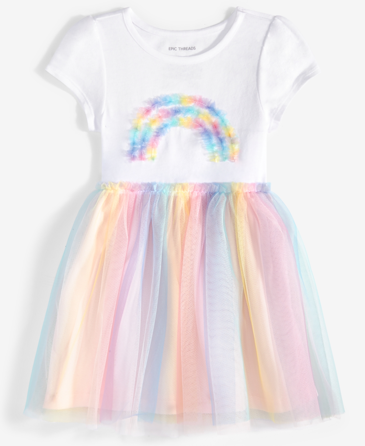 Epic Threads Toddler Girl Rainbow Tutu Dress, Exclusively At Macy's In Bright White