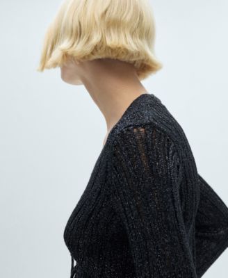 Women's Bows Detail Lurex Cardigan