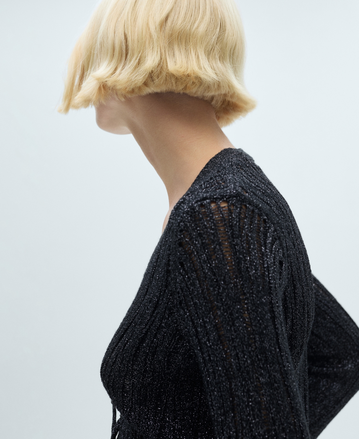 Mango Cardigan Black In Black