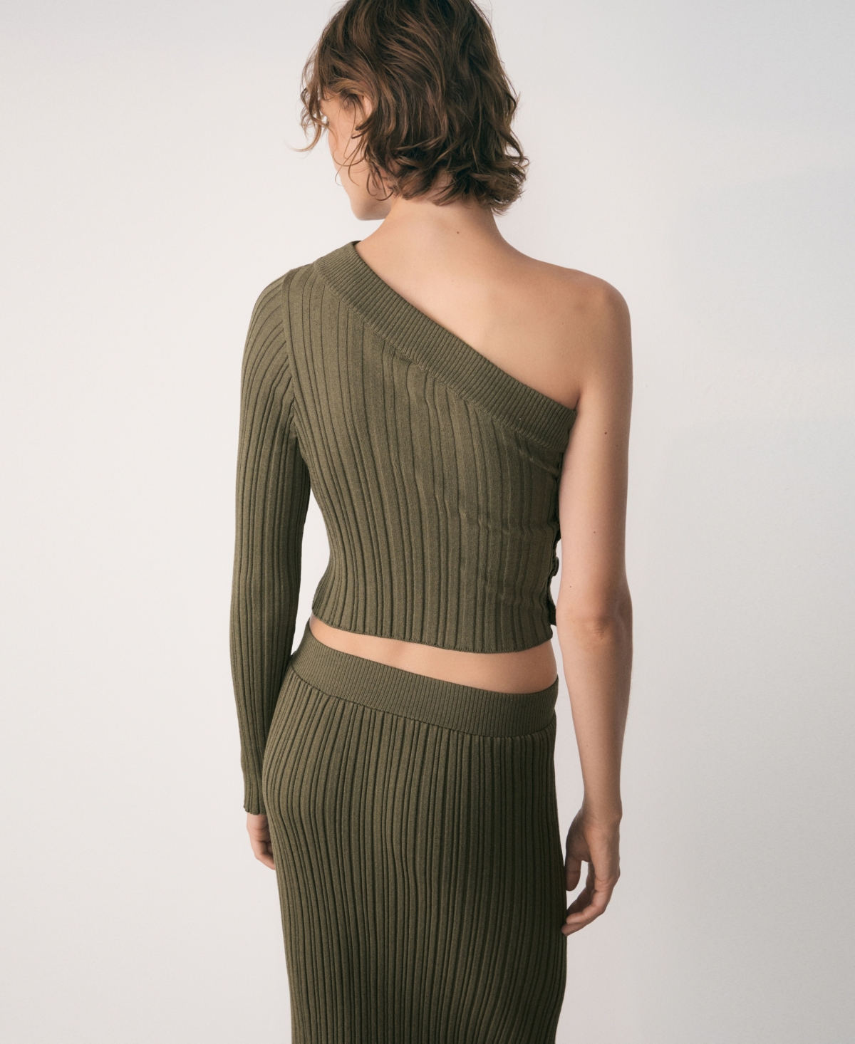 Mango Women's Ribbed Asymmetric Sweater